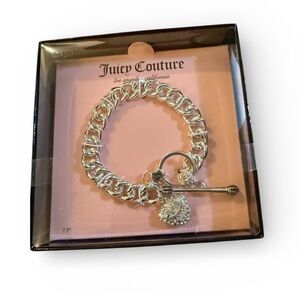 Juicy Couture Silver Chain Bracelet with Heart Charm